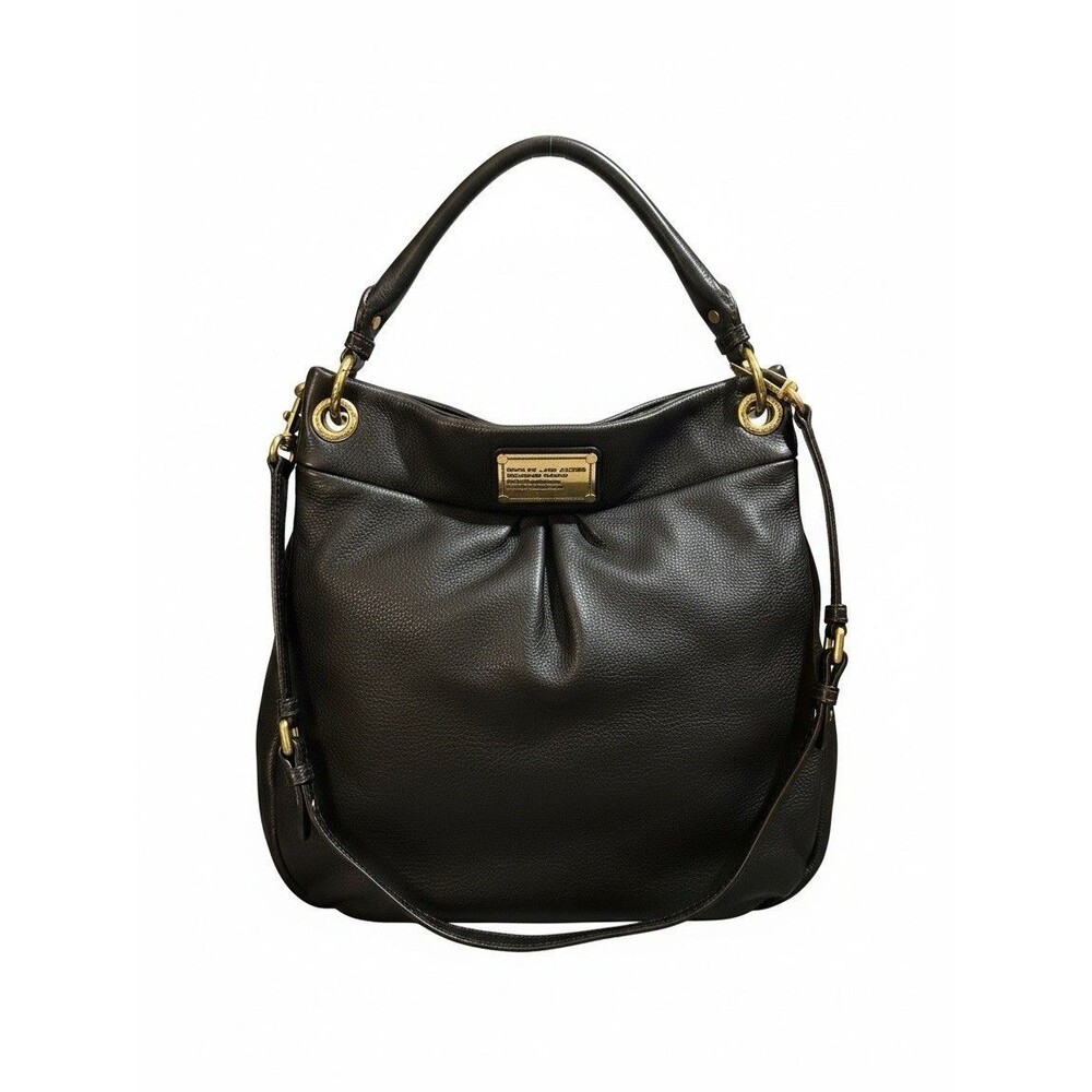 Marc Jacobs Classic Q Hiller Dark Brown Leather Hobo Shoulder/Crossbody Bag